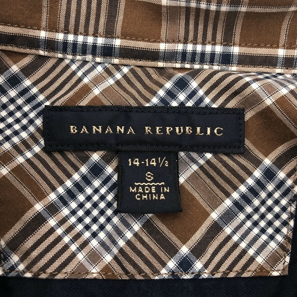 Banana Republic Brown Plaid Button Down Shirt - Picture 7 of 8